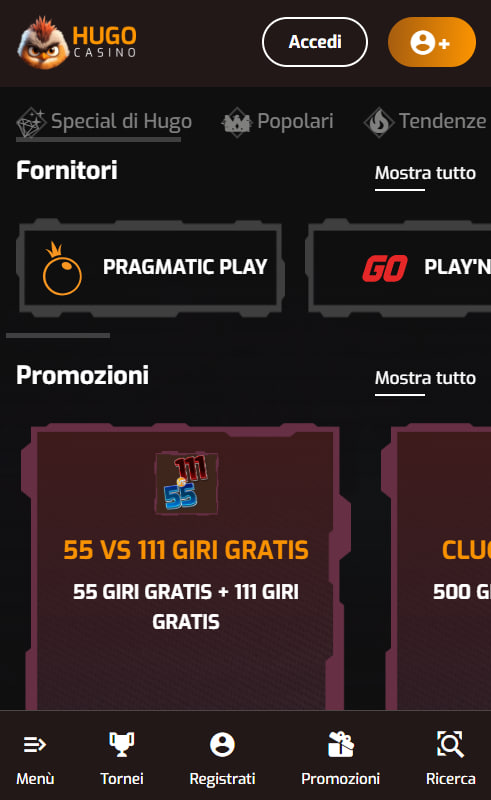 Hugo Casino mobile